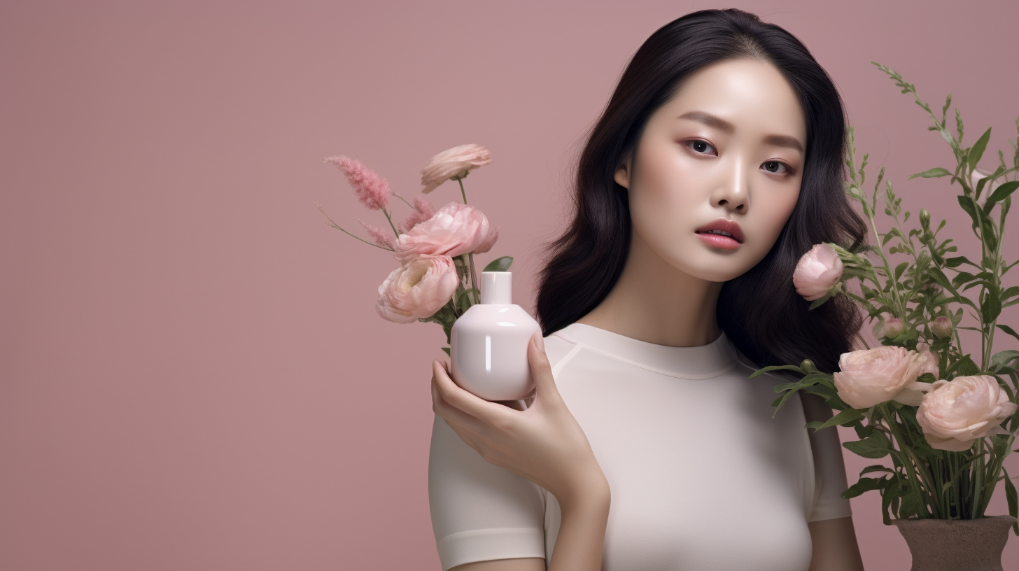 l'innovation et les tendances dans les soins de la peau coréens, avec des personnes utilisant des technologies de pointe et des ingrédients naturels
